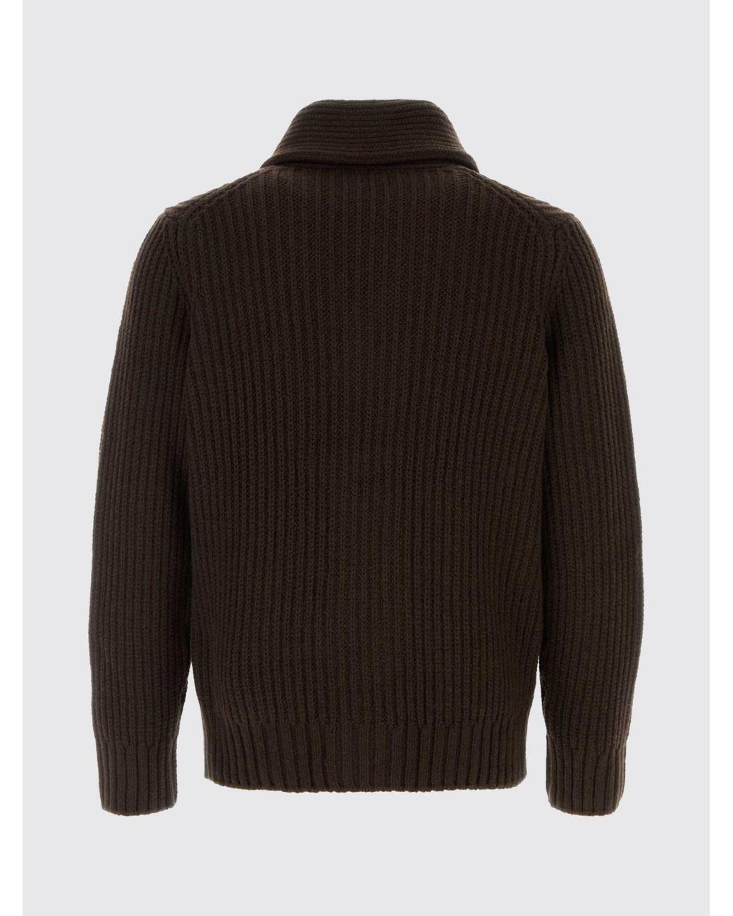 Closed Black Shawl Collar Cardigan for men