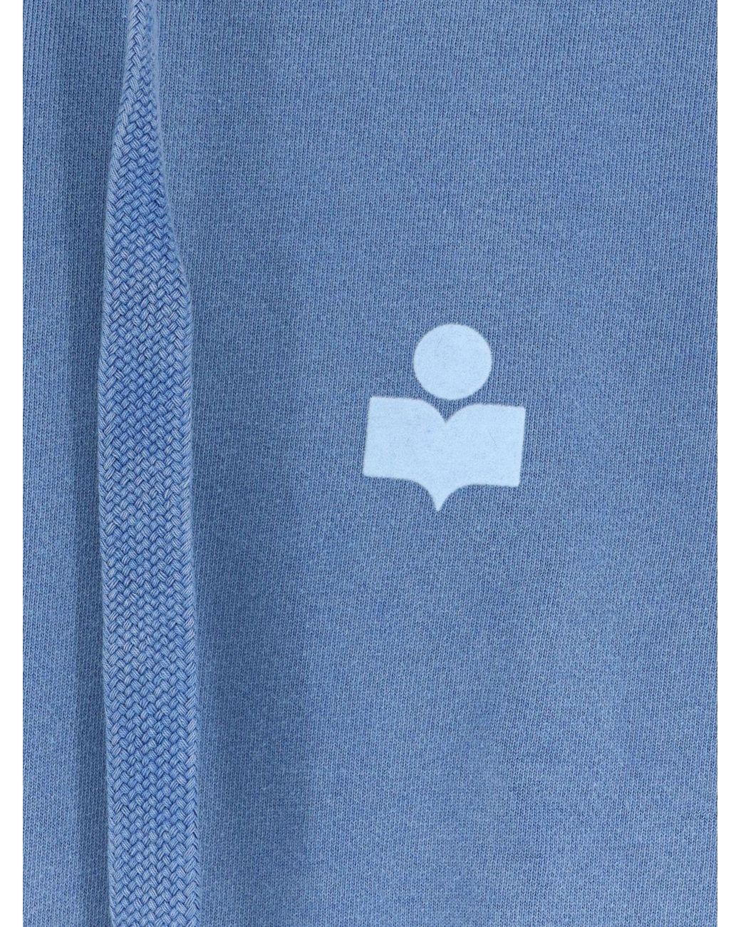Isabel Marant Blue Logo Jersey Hoodie