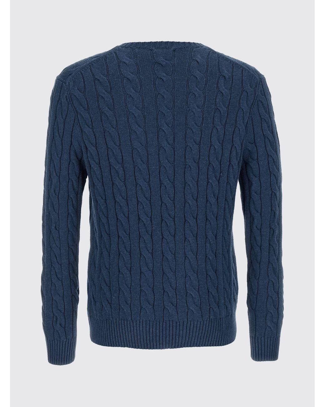 Polo Ralph Lauren Blue Cotton Tricot Crewneck Pullover for men