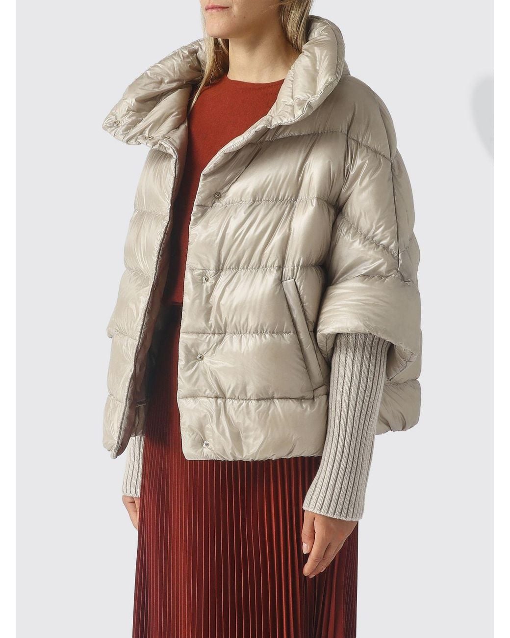 Herno Natural Water-Repellent Nylon Puffer Gilet With Short Sleeves And Funnel Neck