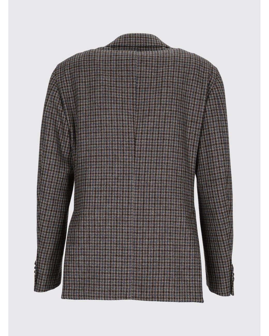 Luigi Bianchi Gray Houndstooth Check Single-Breasted Blazer for men