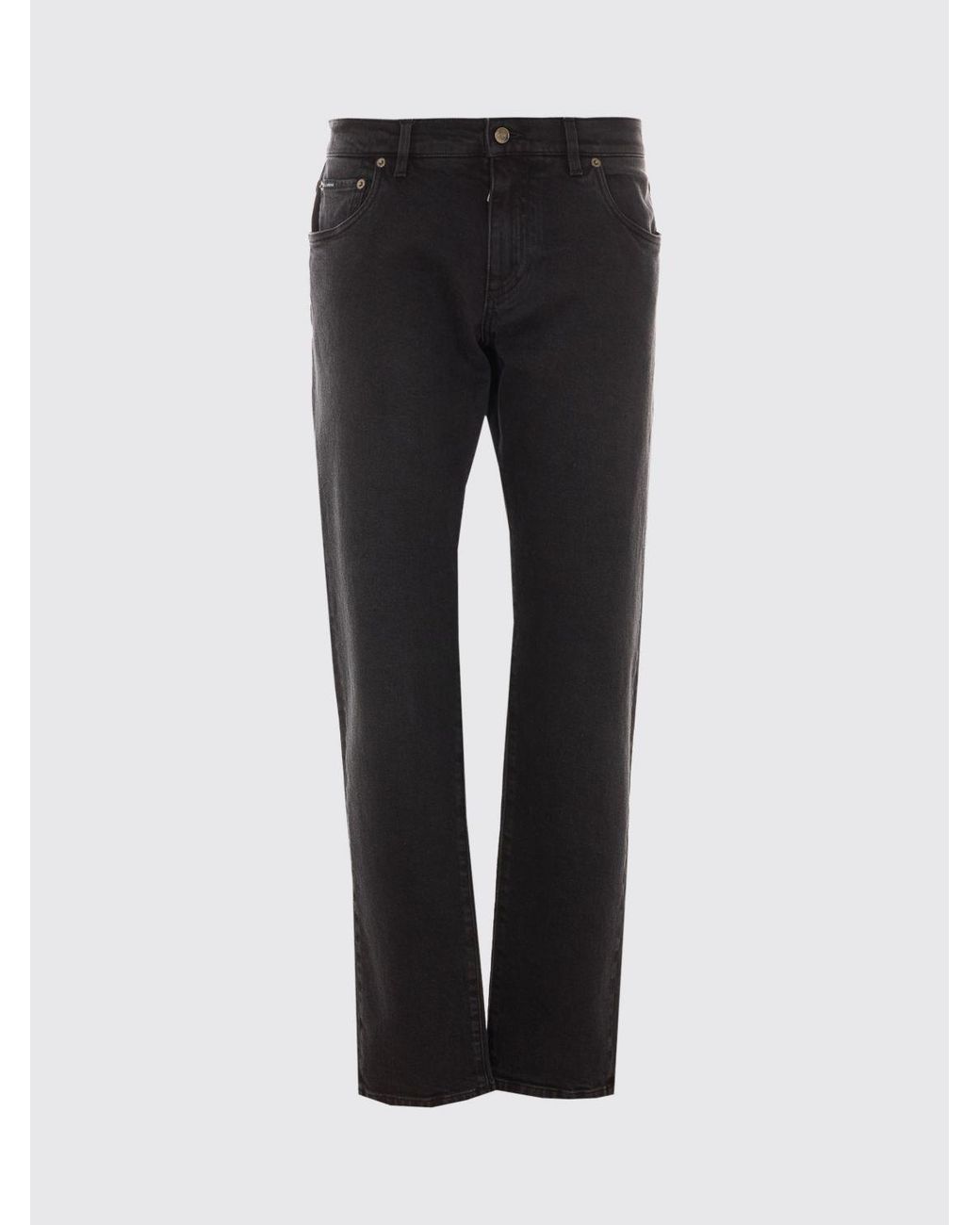 Dolce & Gabbana Blue Dolce &Amp Gabbana Slim Fit Stretch Denim Jeans With Logo Plaque On The Back for men