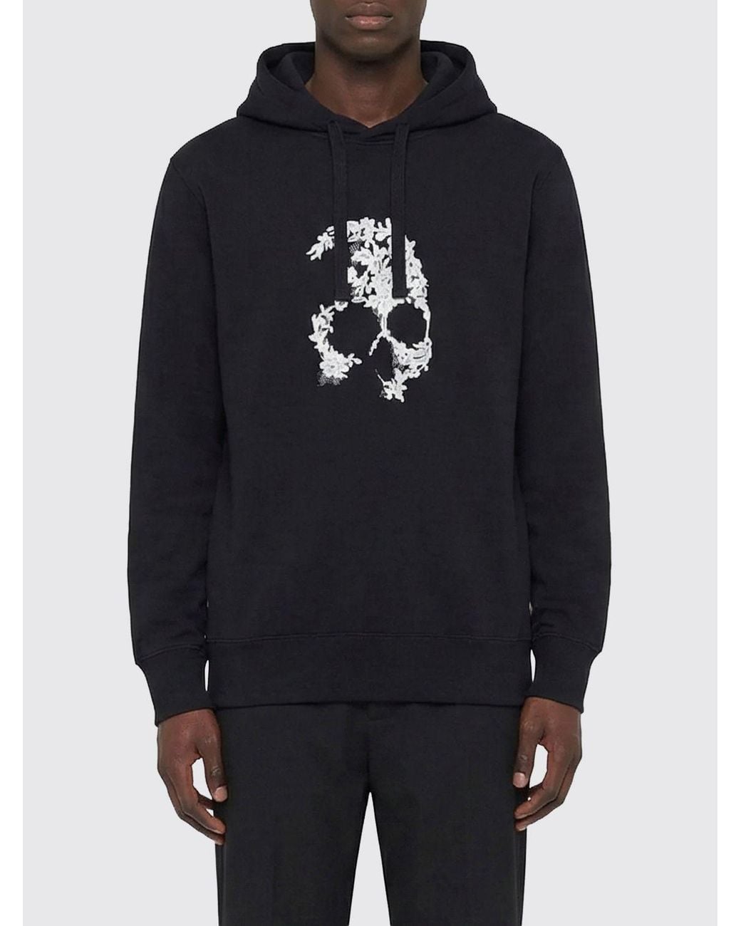 Sudadera Con Capucha De Algodón Con Estampado Skull McQueen de hombre de color Blue