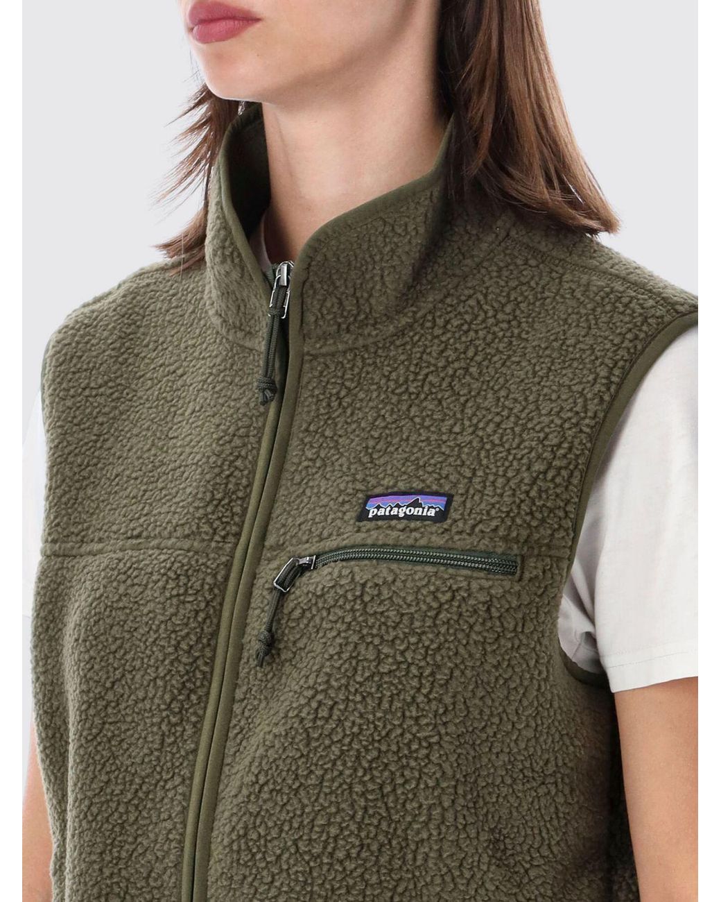 Patagonia Green Classic Retro-X High-Neck Fleece Vest With Zip Pockets