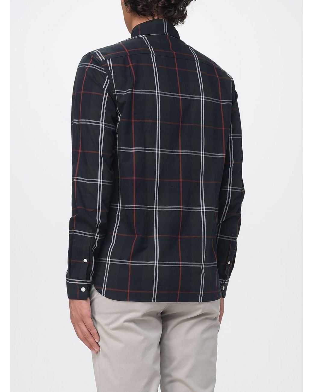 Fred Perry Blue Tartan Cotton Shirt With Button-Down Collar And Patch Pocket for men