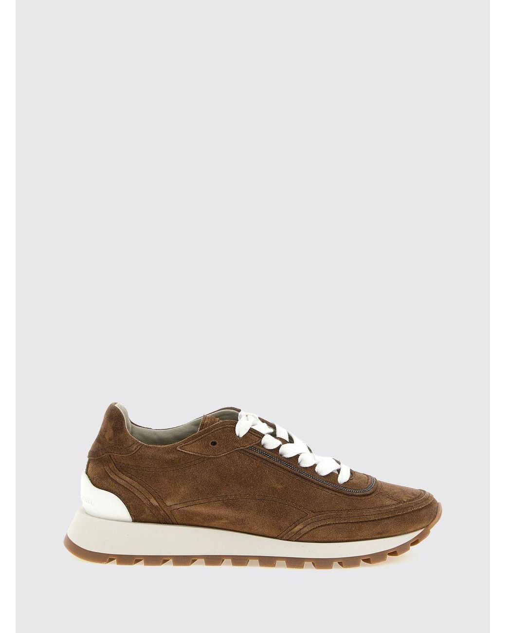 Brunello Cucinelli Brown Calfskin Low Top Sneakers