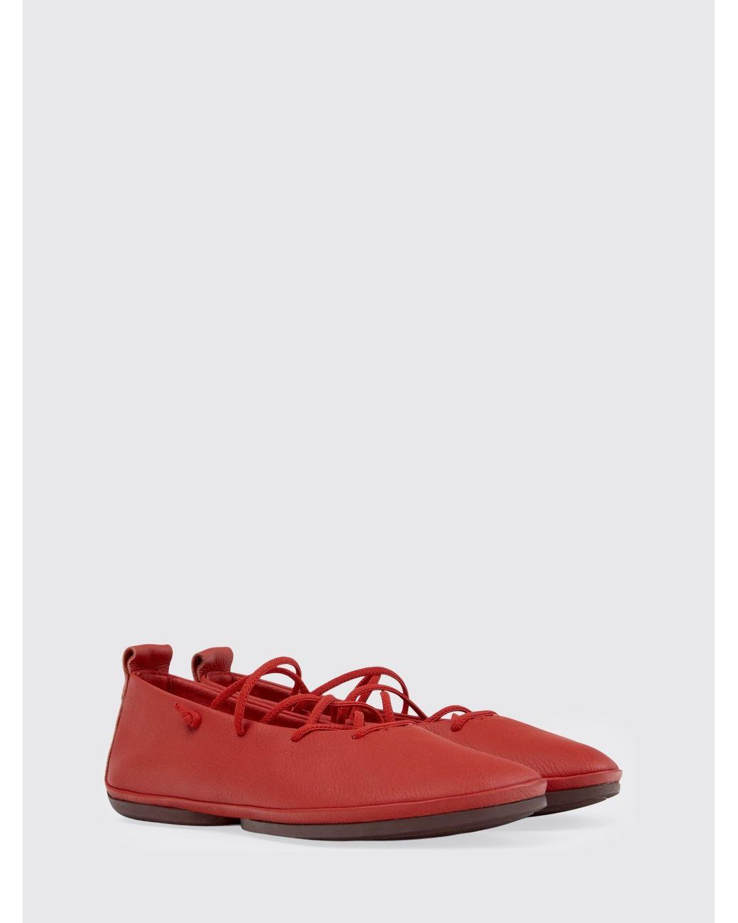 Camper Red Right Nina Leather Ballerinas