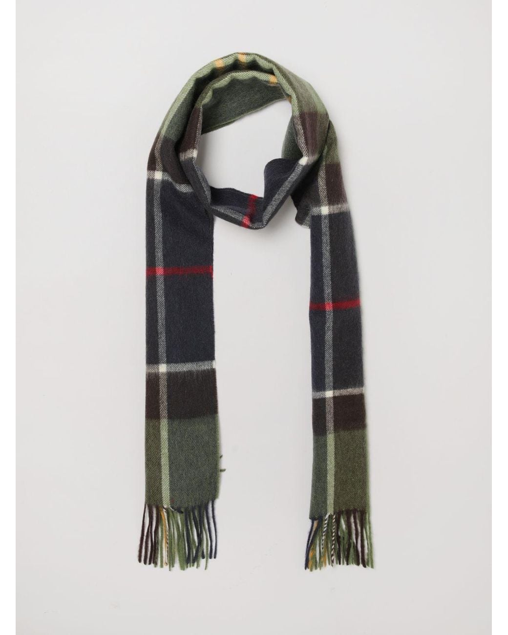 Écharpe En Mélange De Cachemire À Motif Tartan Avec Bords Frangés Barbour pour homme en coloris Green