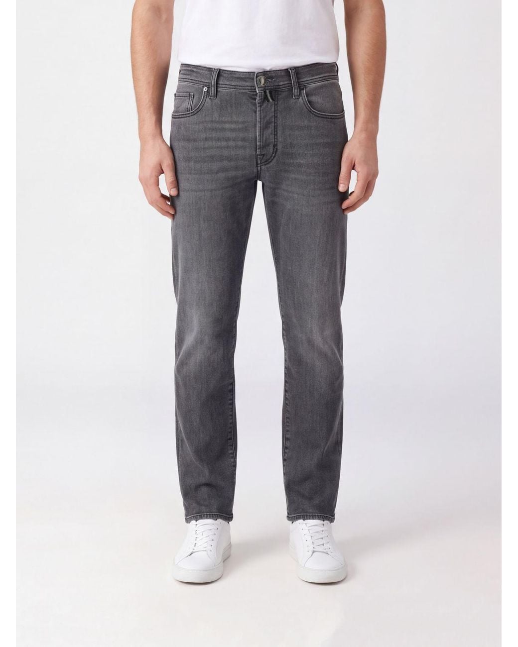 Jacob Cohen Gray Skinny Fit Five-Pocket Stretch Cotton Denim Jeans for men