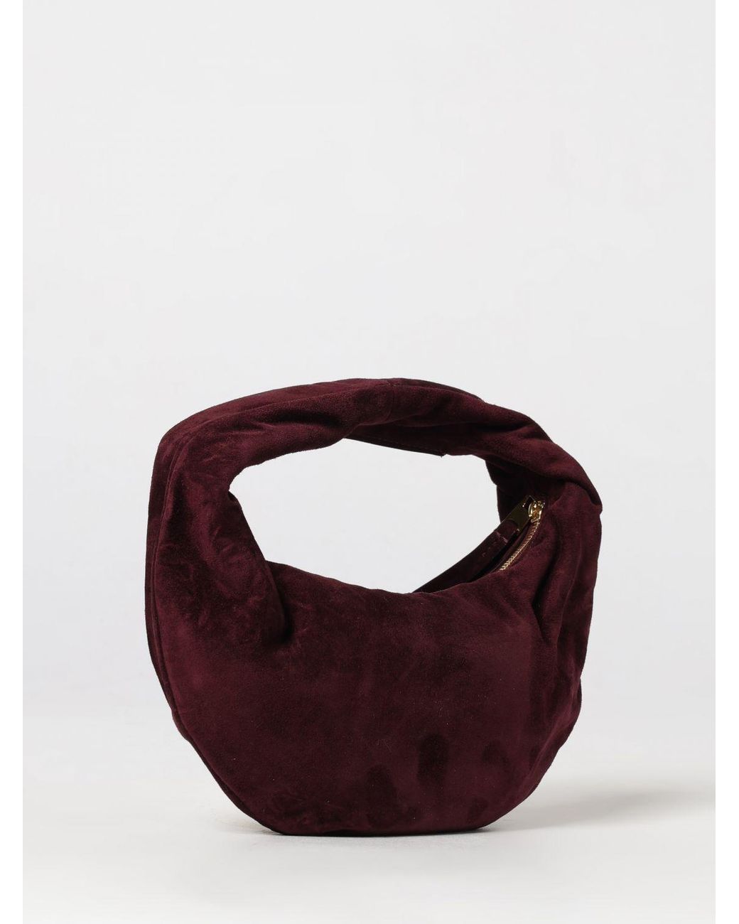 Khaite Brown Olivia Small Suede Calfskin Hobo Bag With Zip Closure