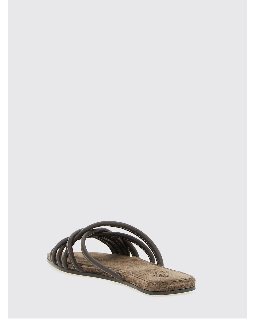 Brunello Cucinelli Brown Nappa Mules