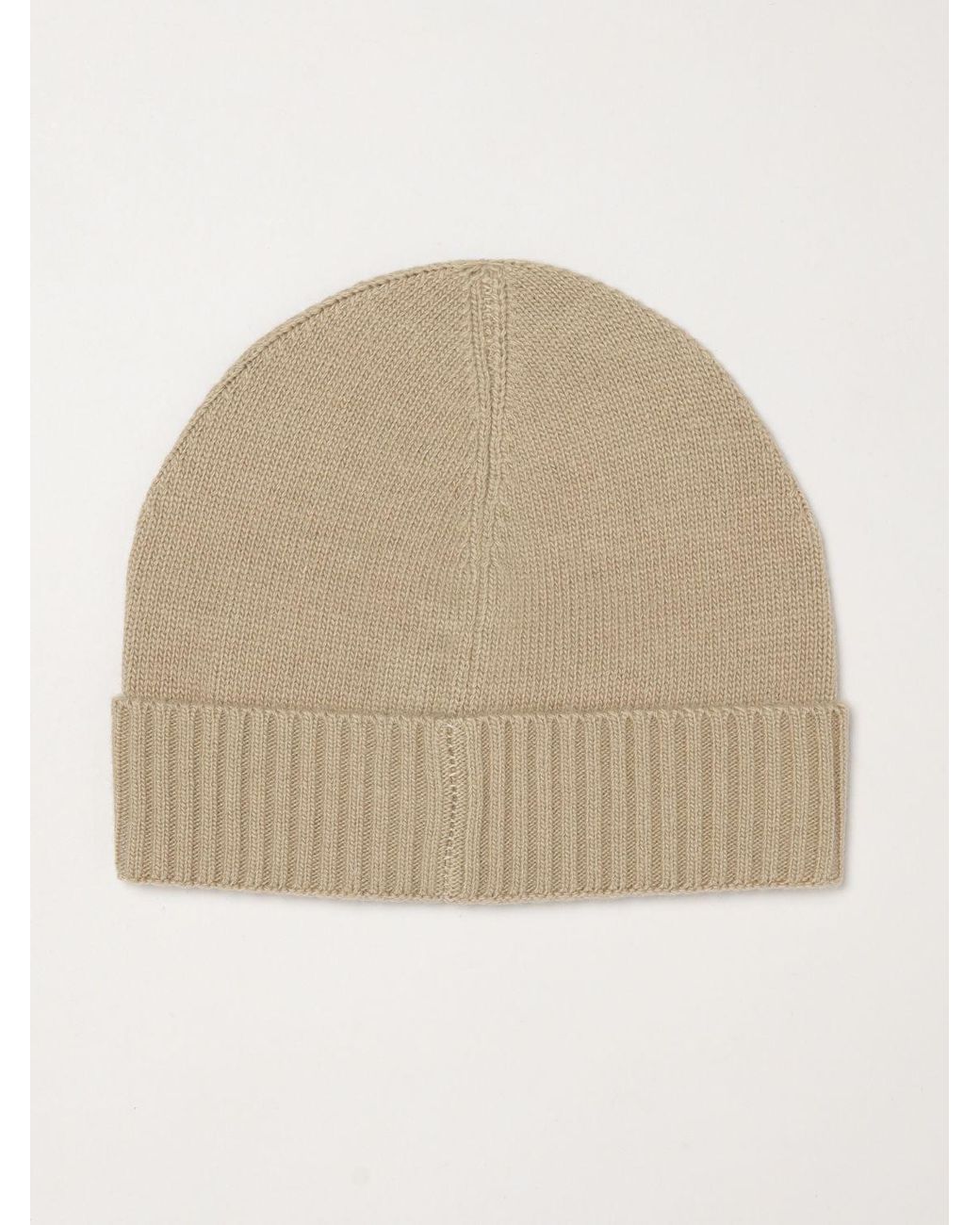 Peuterey Natural Wool And Cashmere Blend Beanie With Cuff And Logo Patch for men