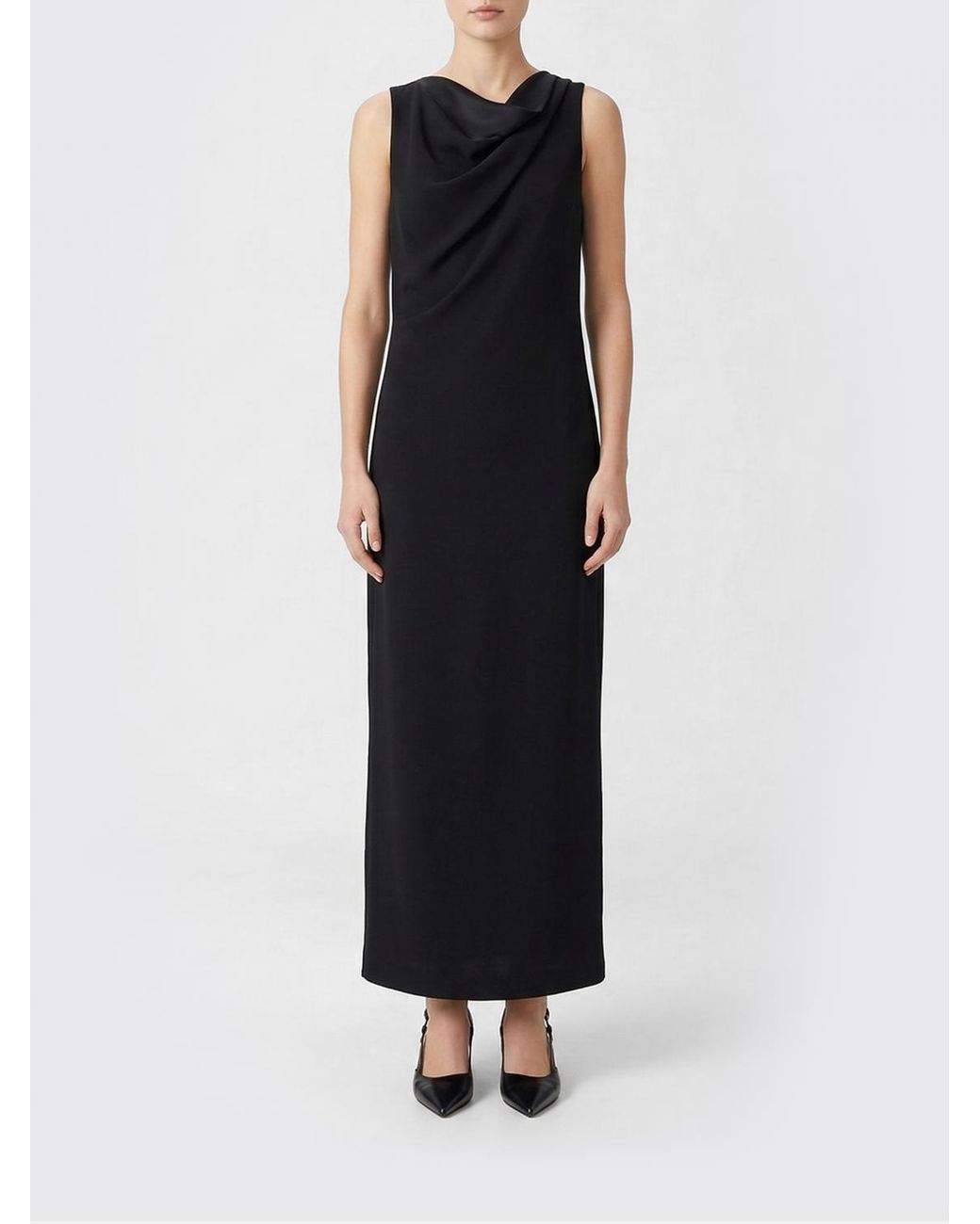 Max Mara Black Long Polyester Dress