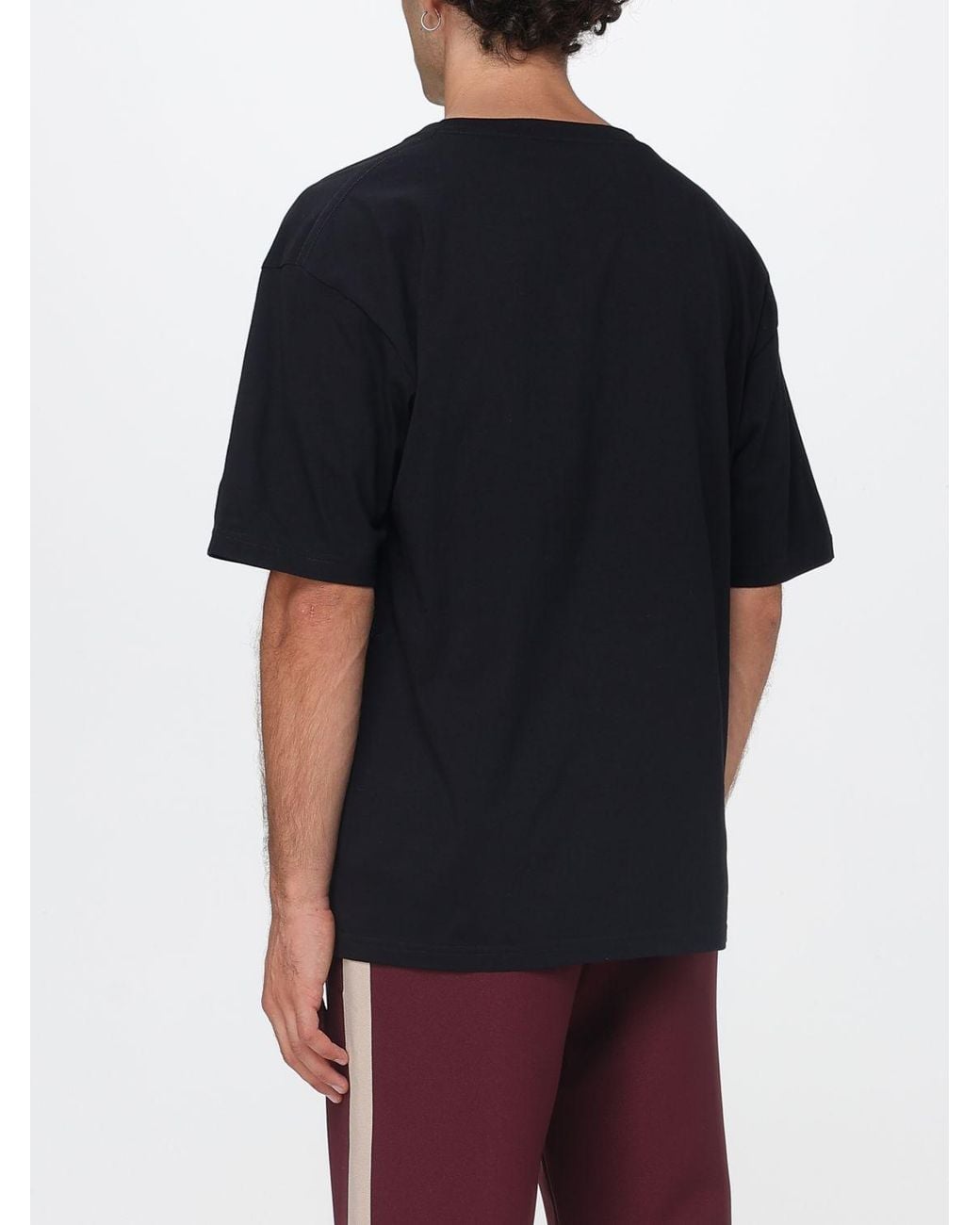 Valentino Garavani Blue Cotton Crewneck T-Shirt With Graphic Print And Dropped Shoulders for men