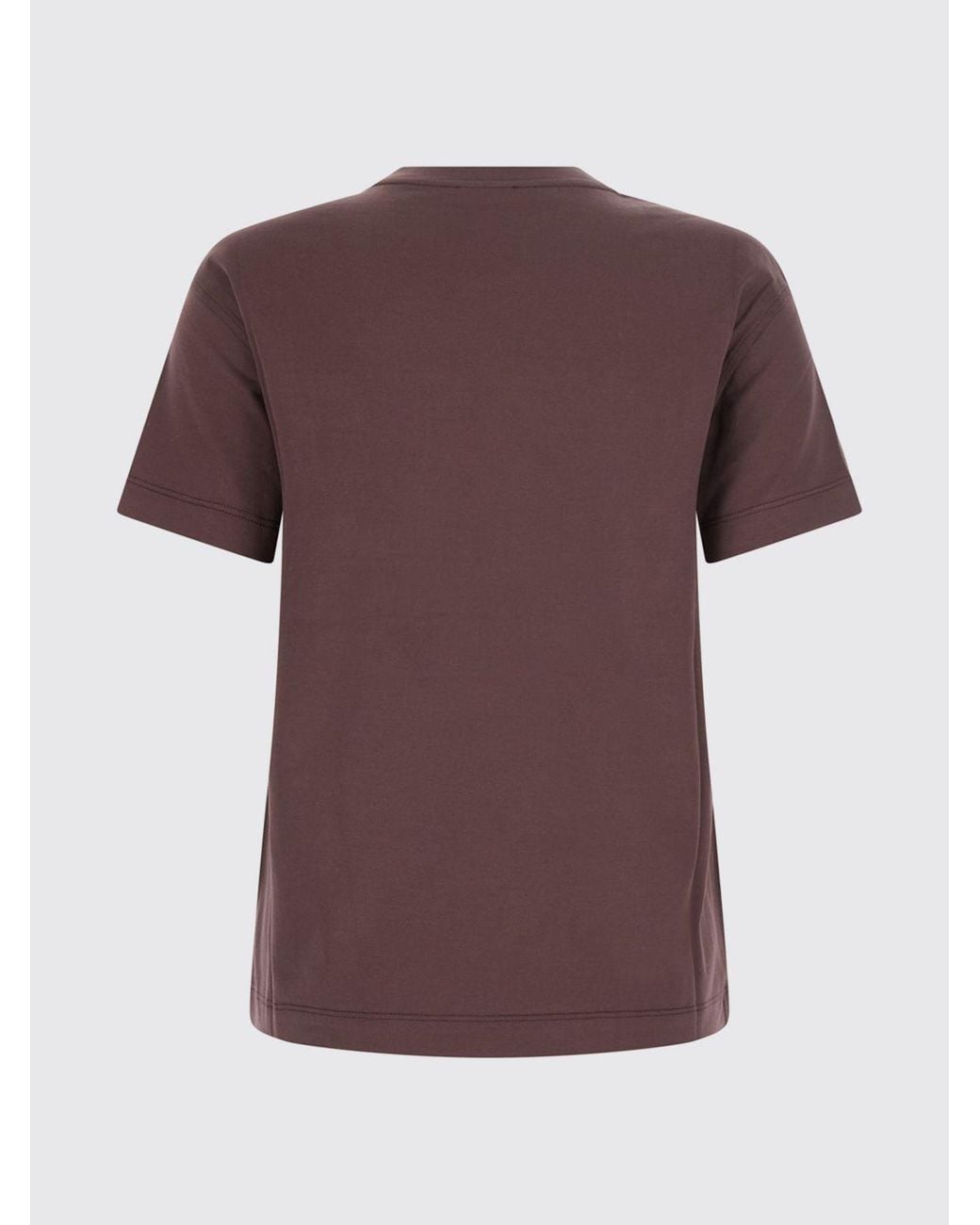 Brunello Cucinelli Purple Polyamide T-Shirt With Patch Pocket And Contrast Logo