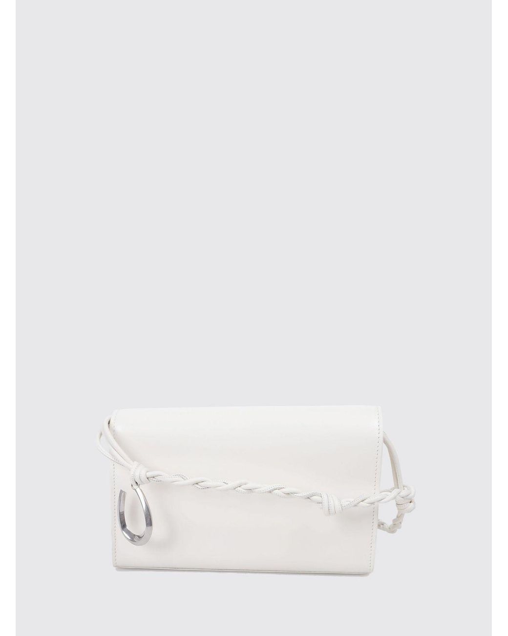 Jil Sander Natural Tangle Calfskin Leather Mini Bag With Braided Strap