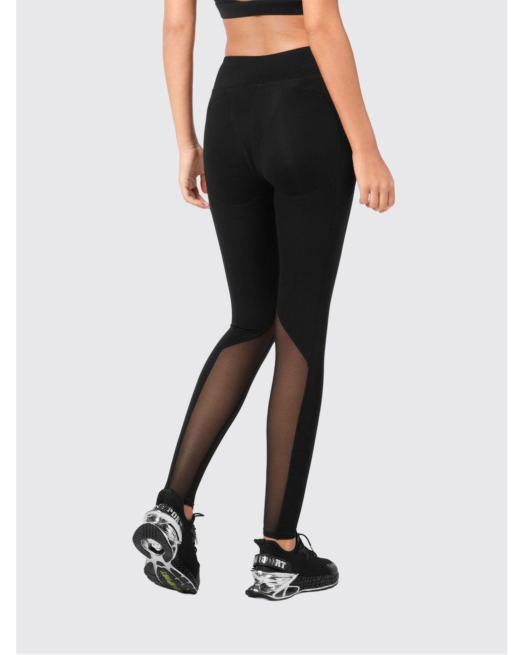 Philipp Plein Black Technical Stretch Fabric Leggings