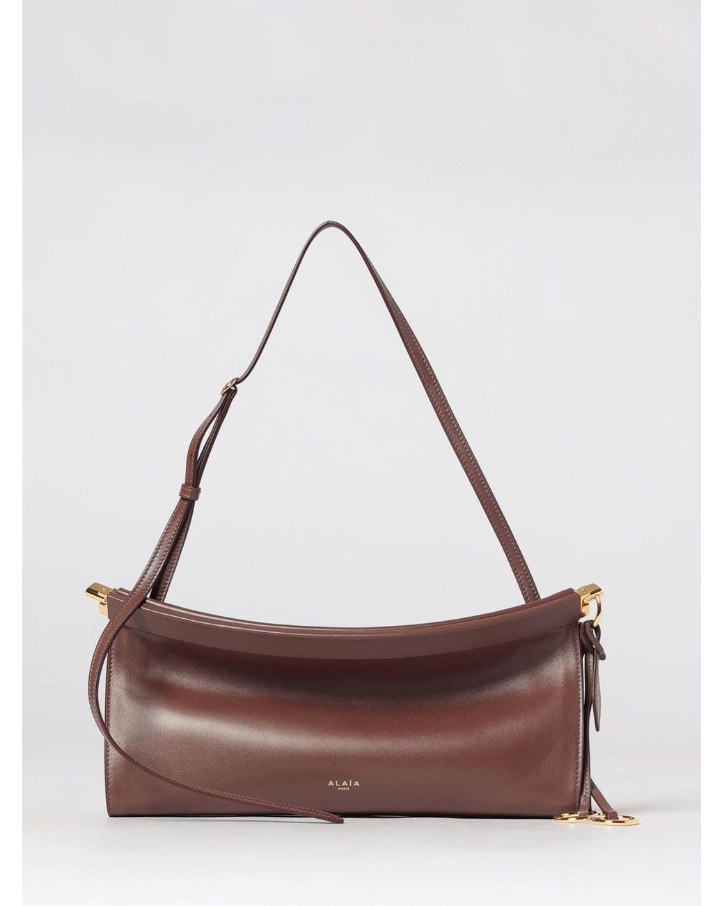 Alaïa Brown Le Click East West Smooth Leather Shoulder Bag With Tassels