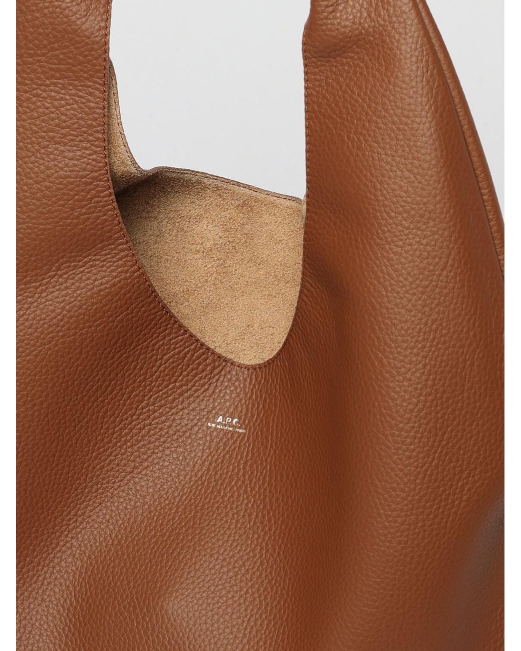 A.P.C. Brown Le Neige Grained Leather Bag