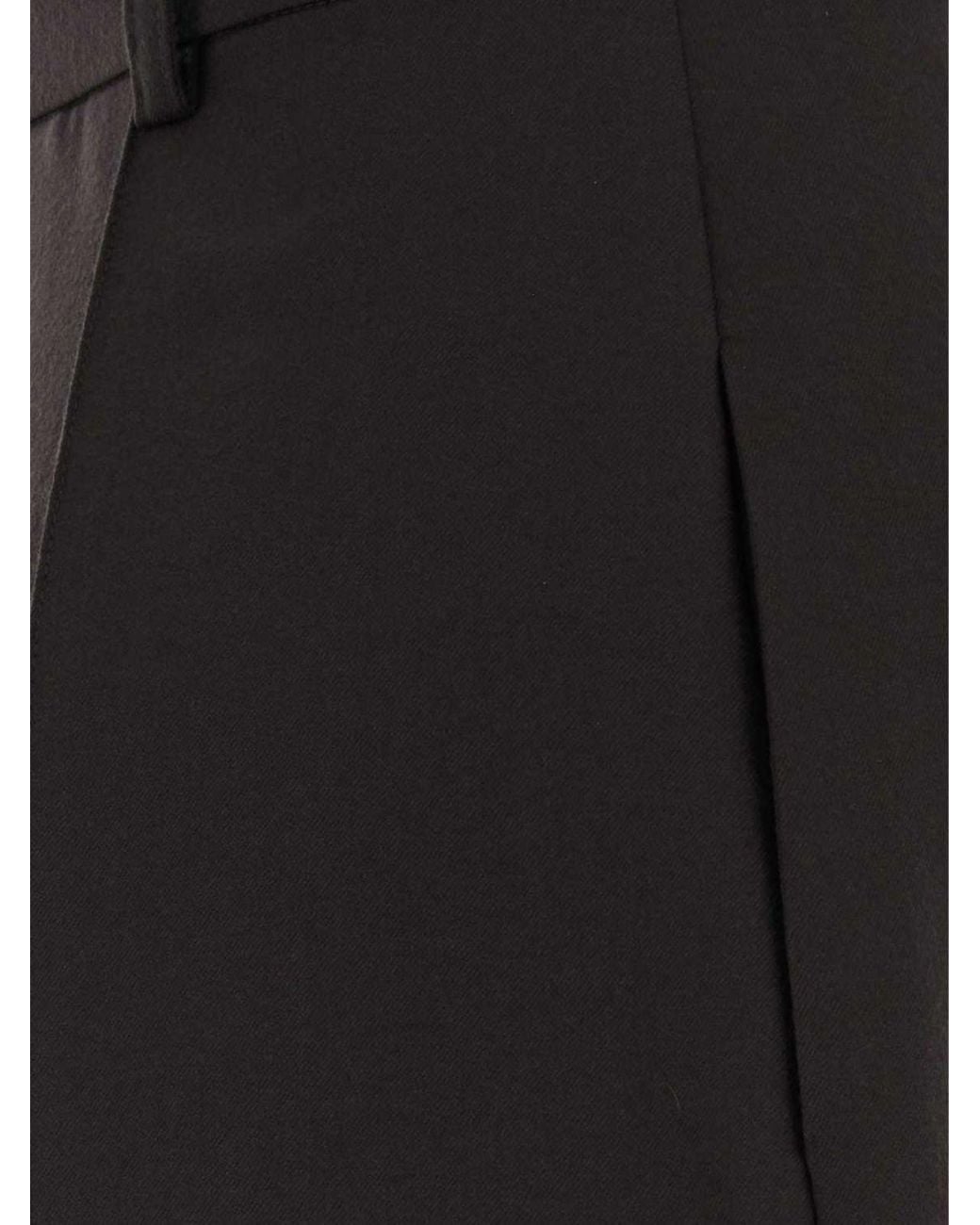 Stella McCartney Black High-Waisted Straight-Leg Wool Trousers With Belt Loops