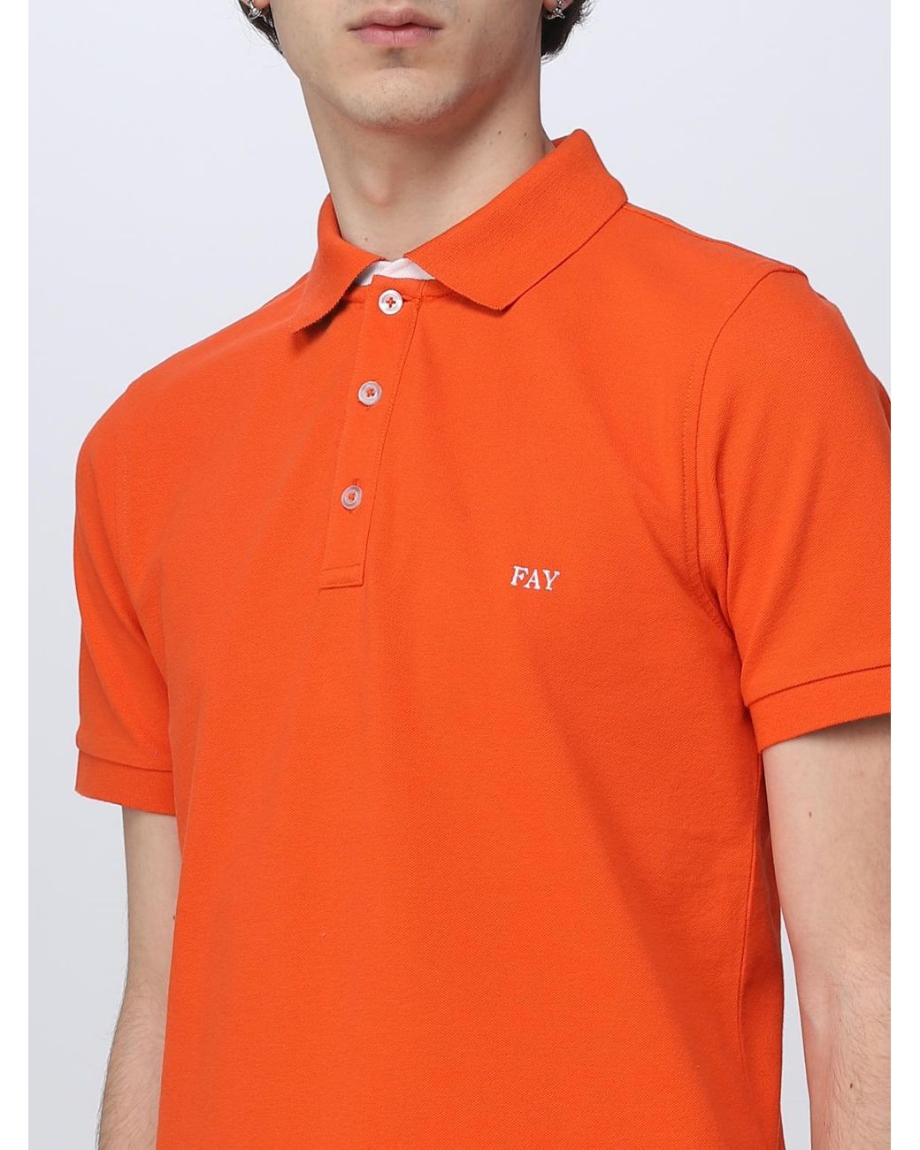 Fay Orange Polo Shirt for men