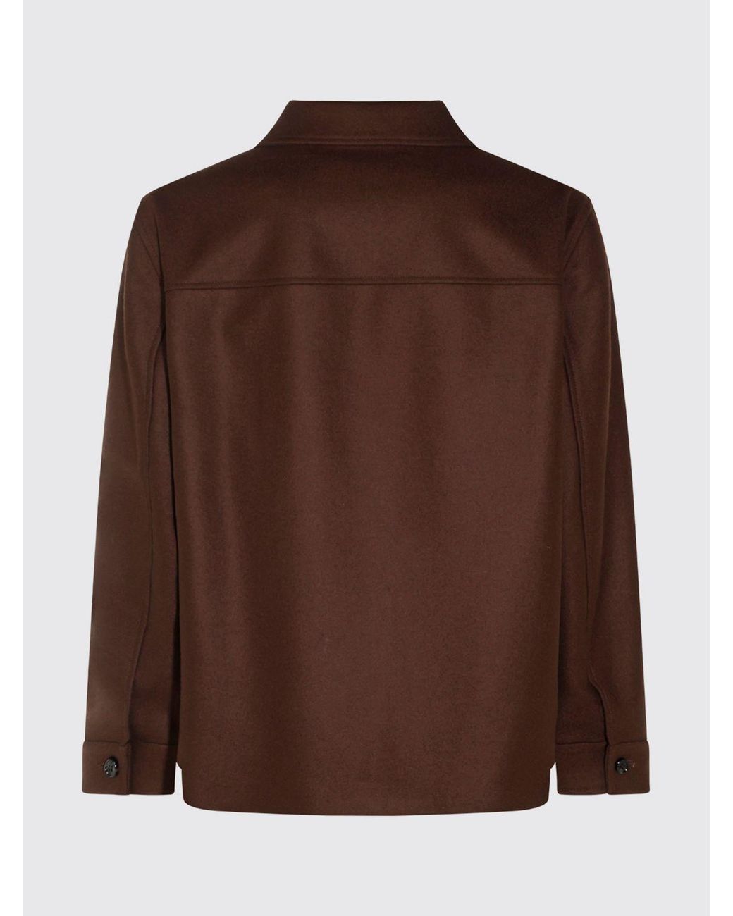 Valentino Garavani Brown Virgin Wool Shirt Jacket With Vlogo Signature for men