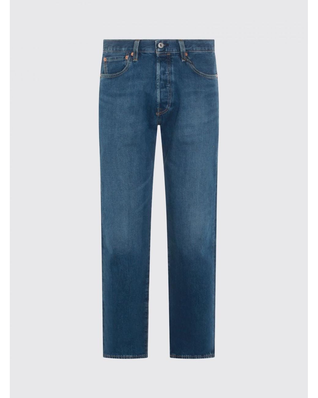 Levi's Blue 5-Pocket Straight-Fit Cotton Jeans for men