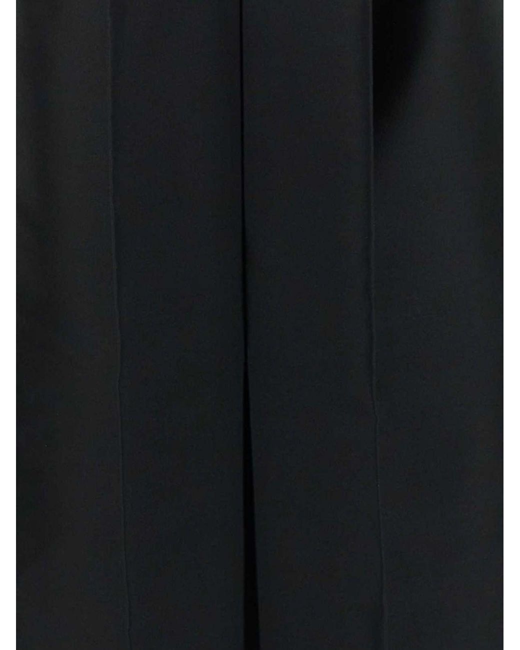 Jil Sander Black Off-The-Shoulder Wool And Silk Blend Midi Sheath Dress