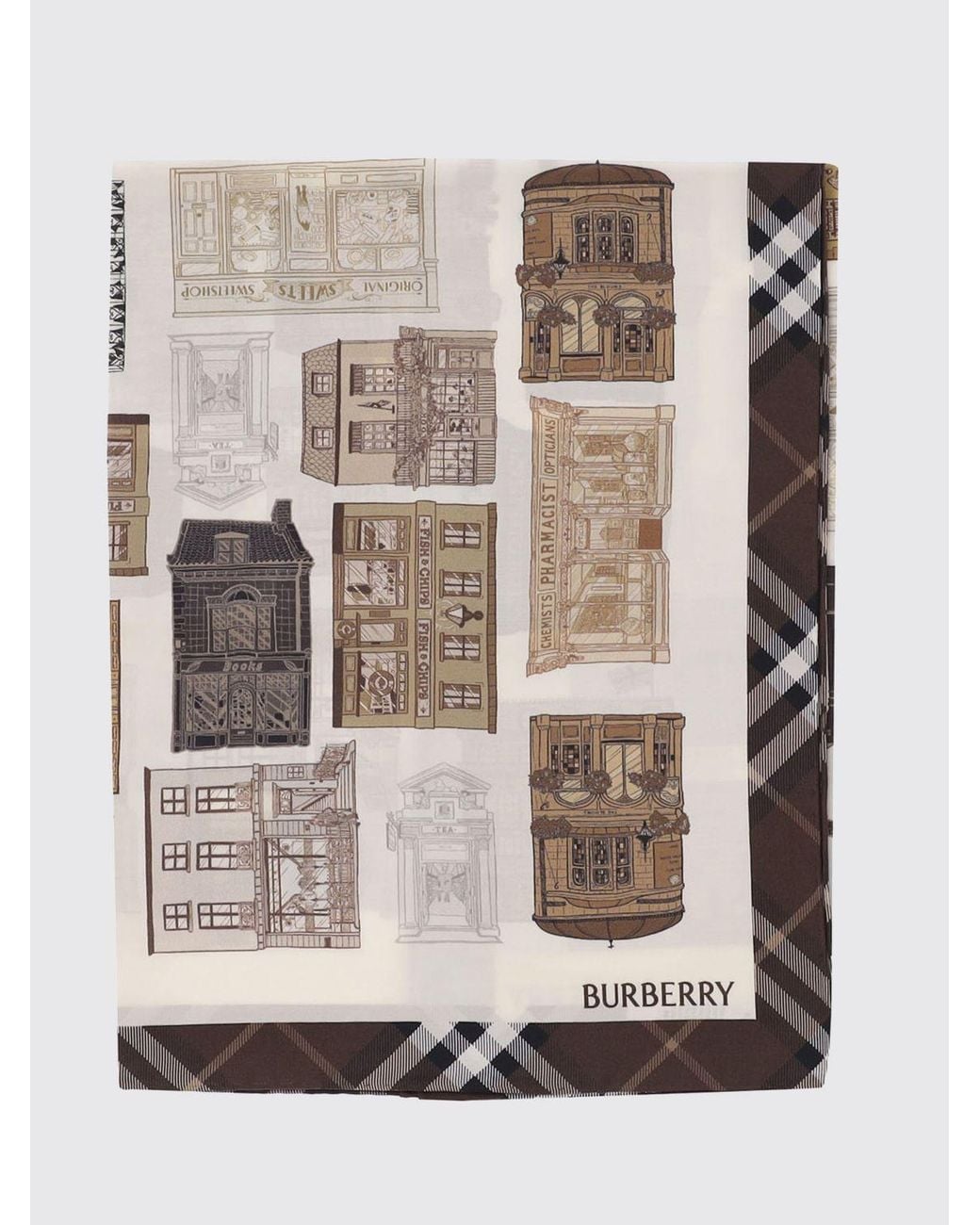 Burberry Natural Square Vintage Check Print Scarf