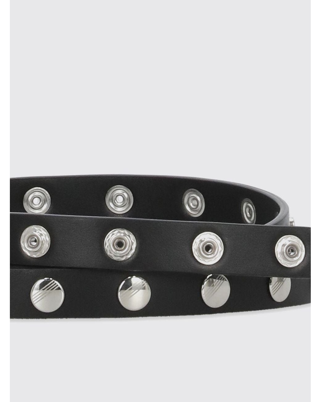 The Attico White Studded Smooth Calfskin Leather Belt