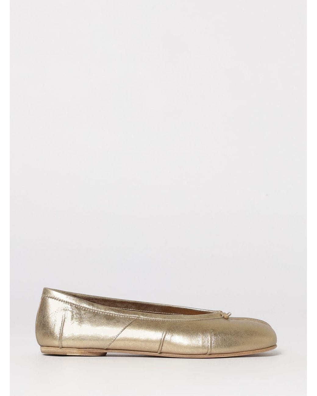 Maison Margiela Natural Laminated Leather Tabi Ballerina Shoes