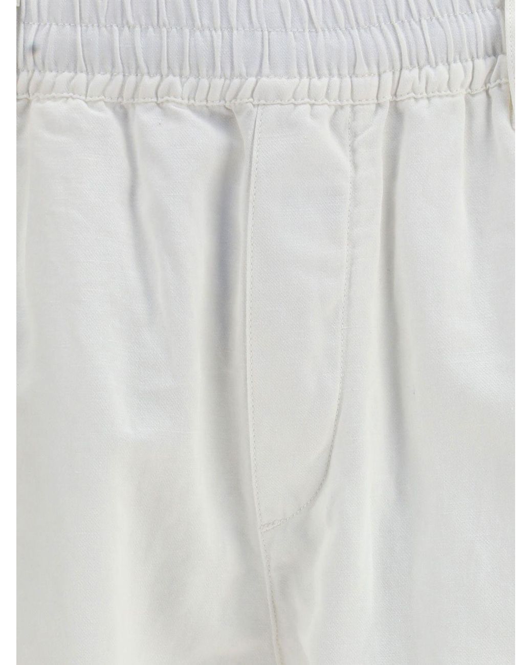 C P Company White Cotton Cargo Trousers for men