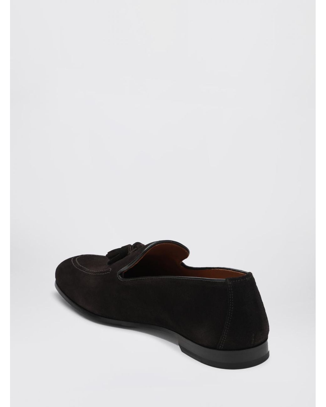 Doucal's Black Suede Loafers With Tassels for men