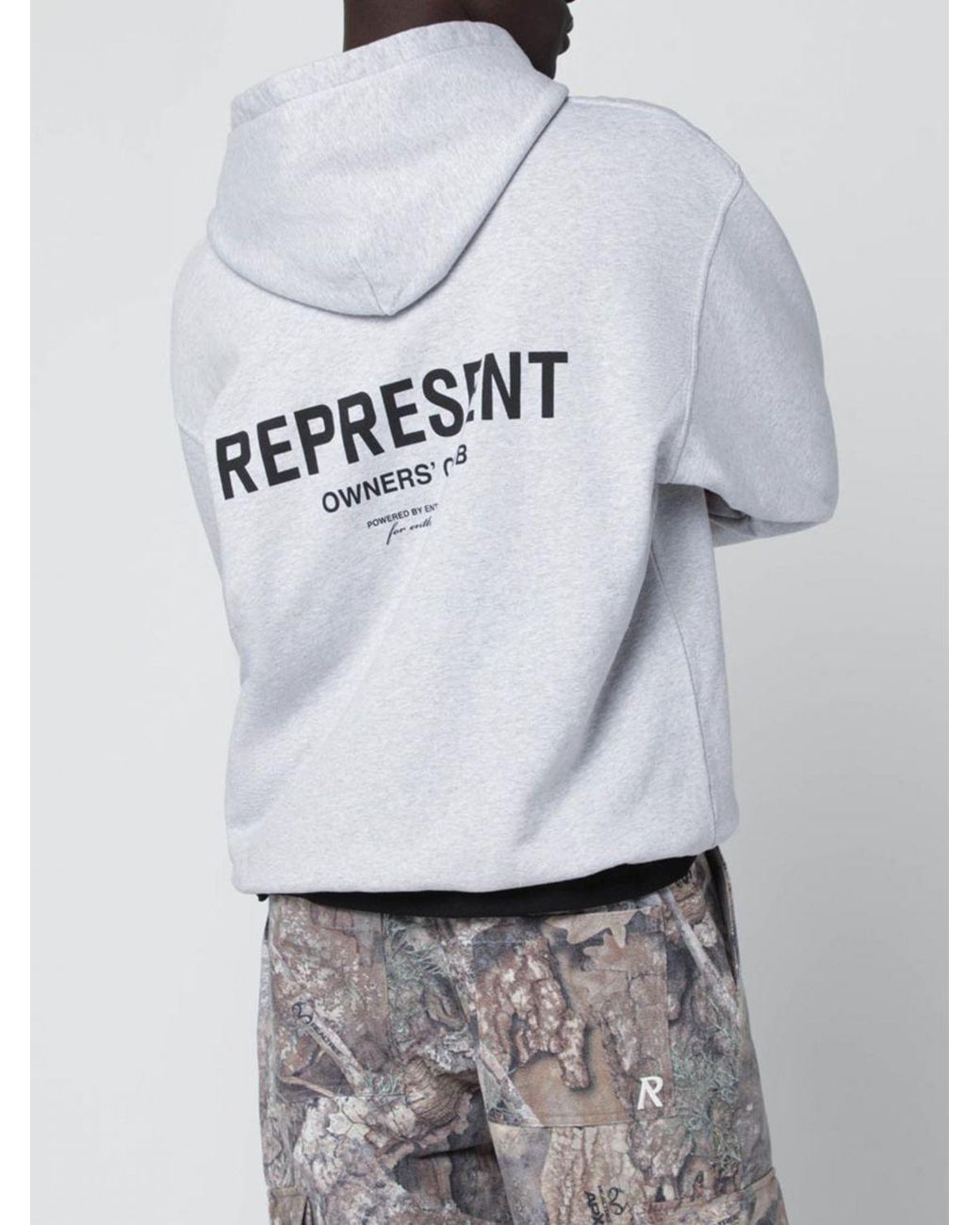 Represent Gray Cotton Hoodie for men