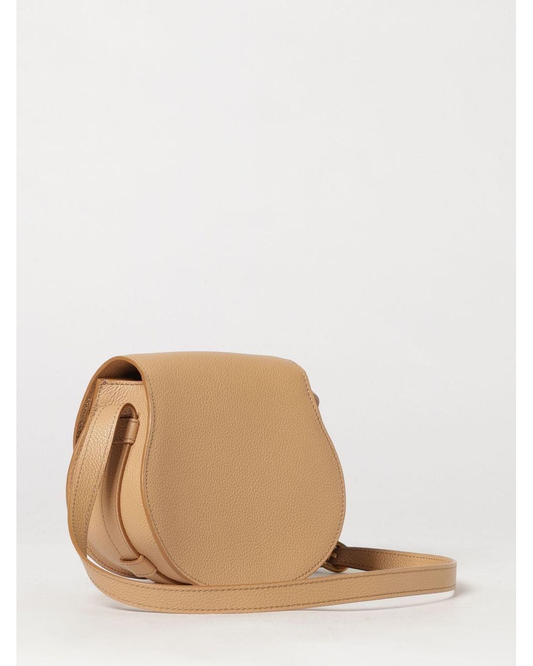 Chloé Natural ChloÉ Marcie Mini Grained Calfskin Crossbody Bag