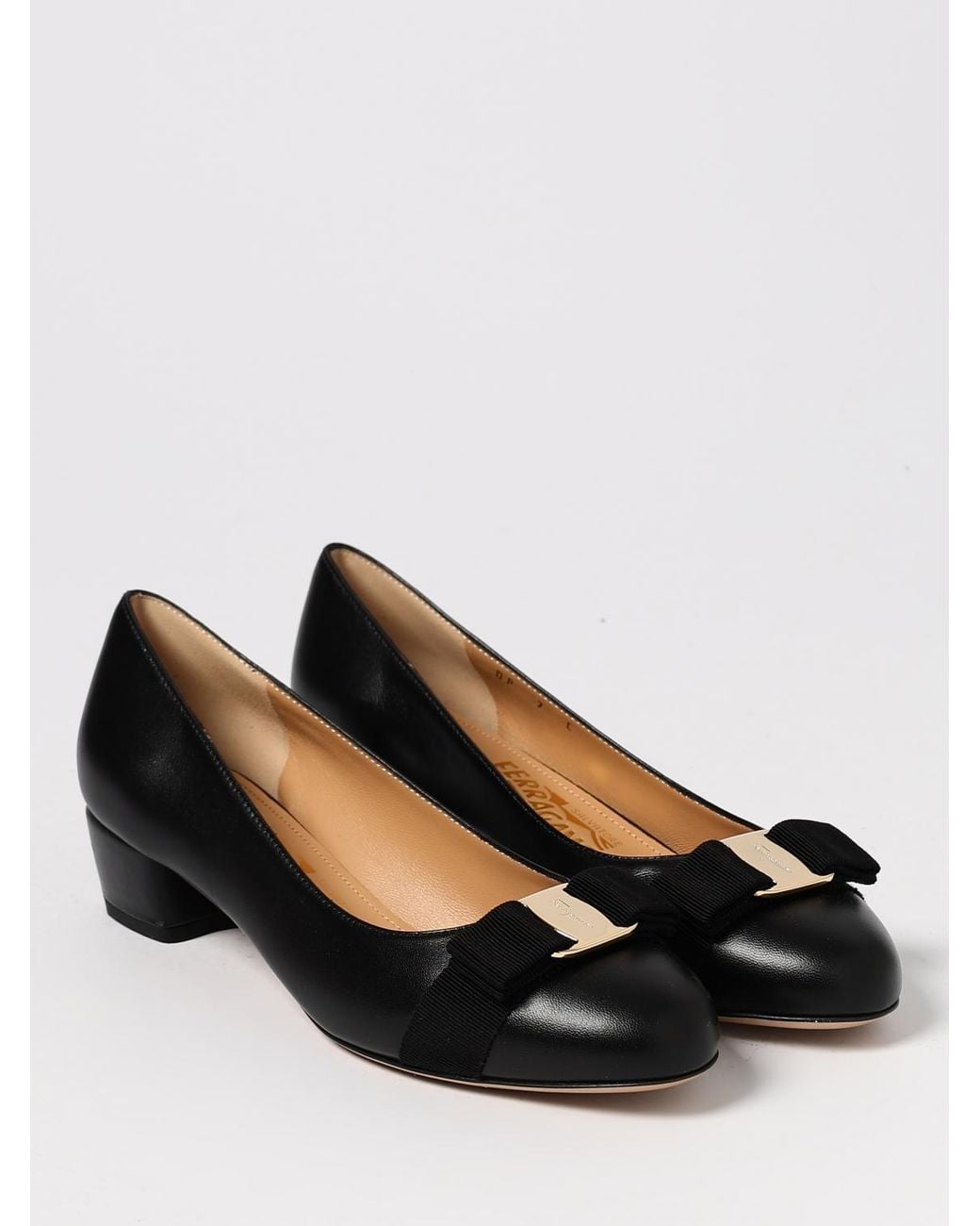 Ferragamo Black 60Mm Vara Grosgrain-Bow Low-Heel Pumps