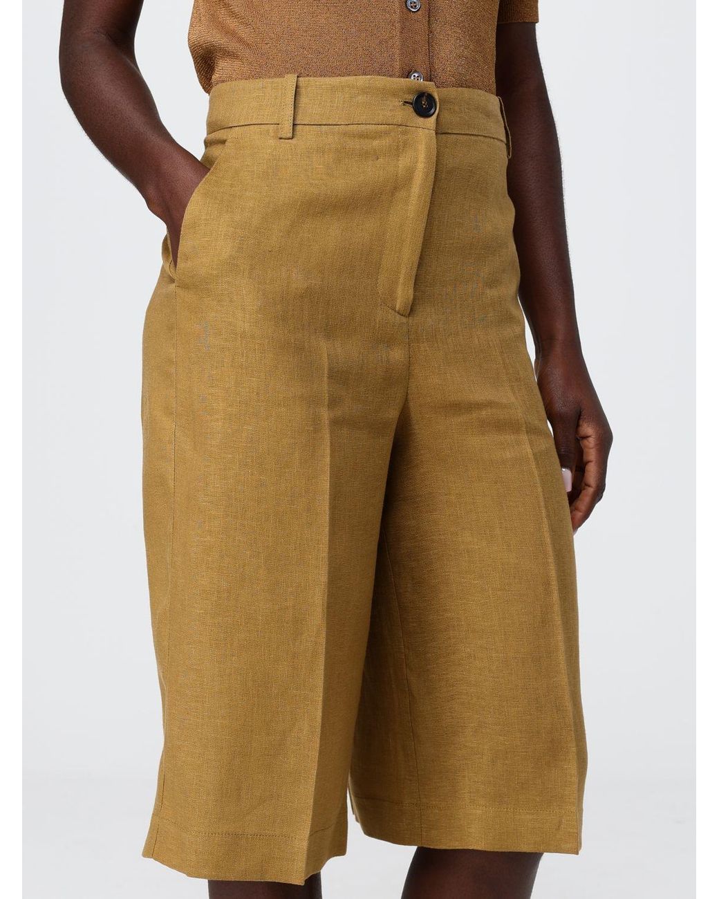 Pinko Natural Linen Blend Chino Shorts