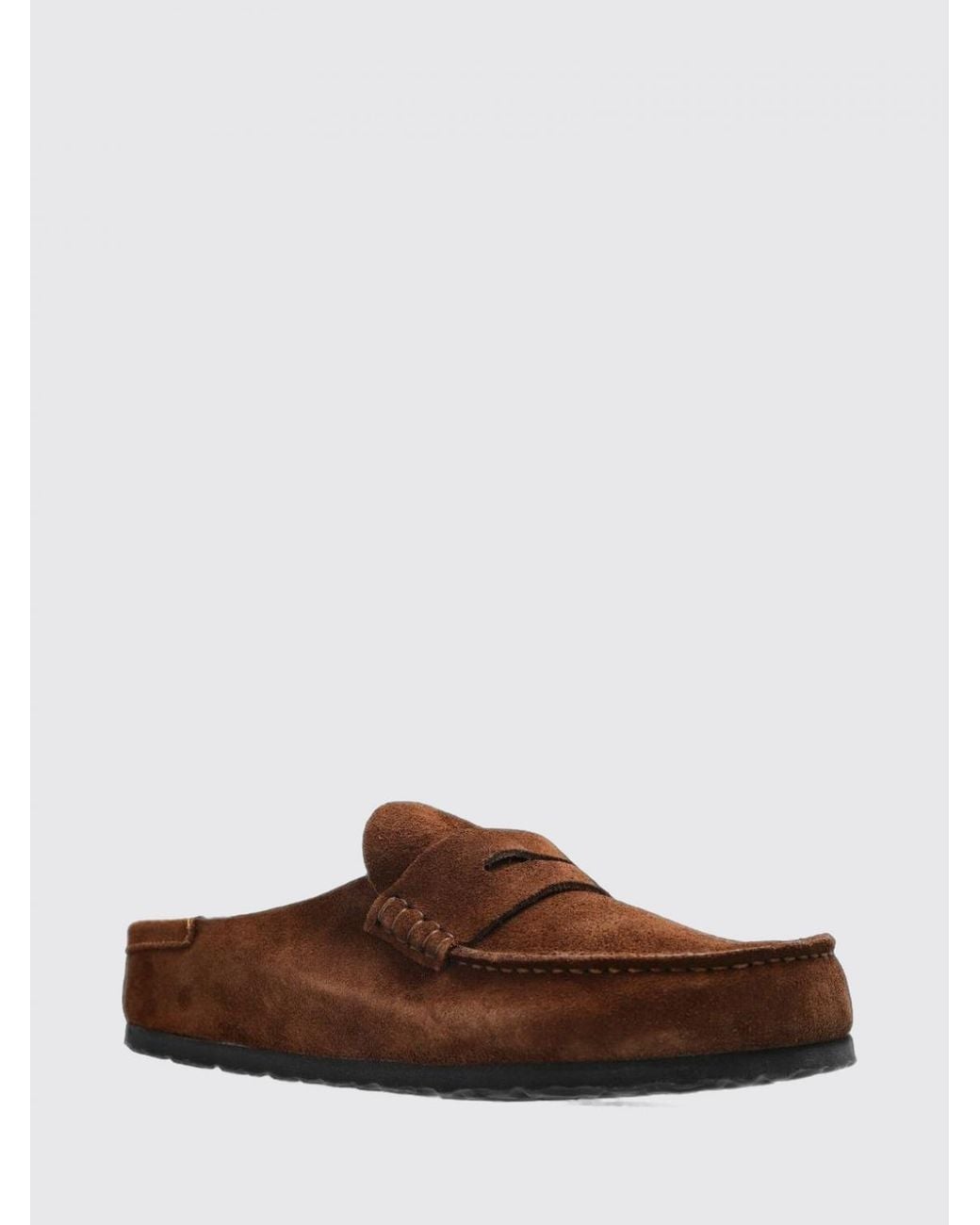 Birkenstock Brown Naples Suede Mules With Raised Seam Toe for men