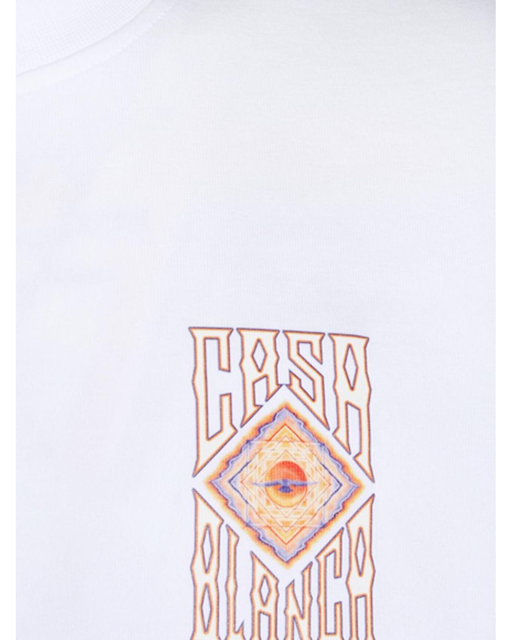 Casablanca White Graphic Print Organic Cotton Crew-Neck T-Shirt for men