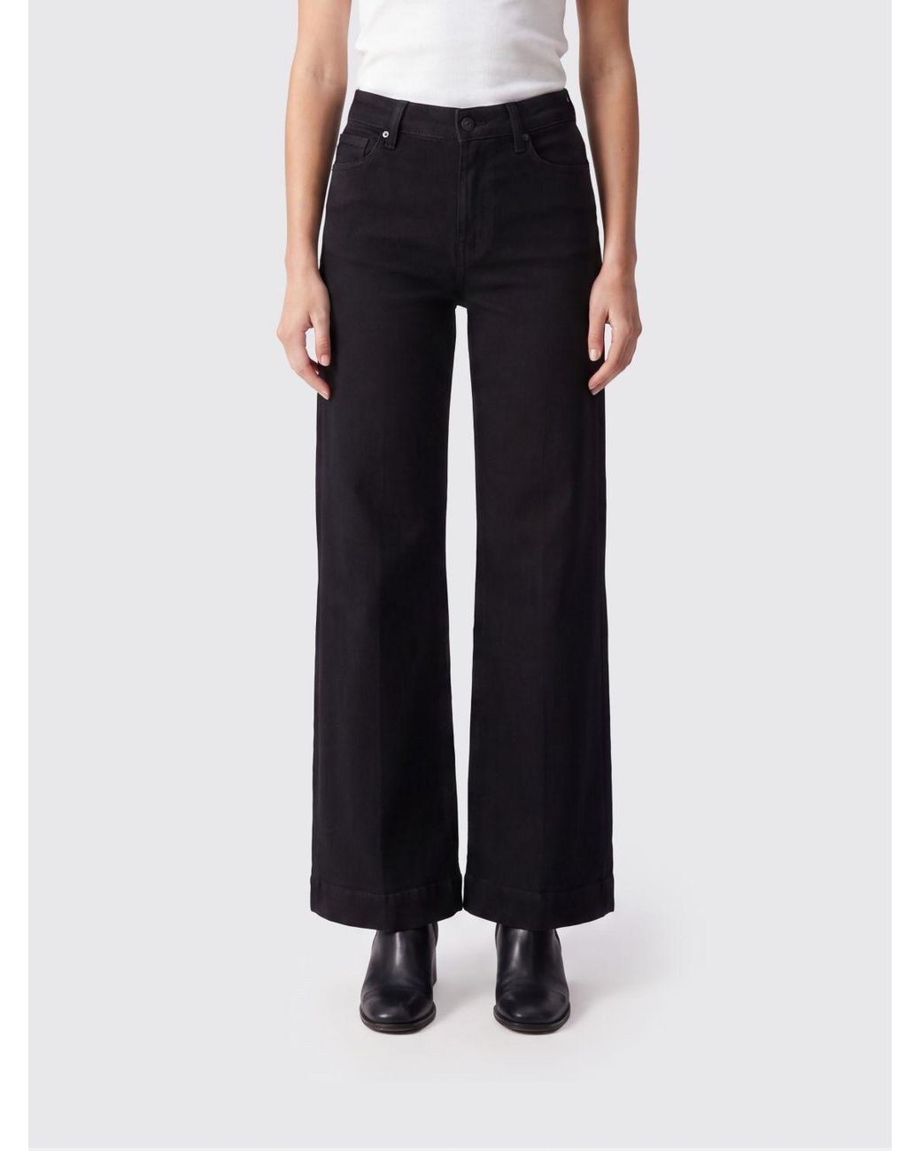 7 For All Mankind Black Dojo High-Waisted Flared Jeans