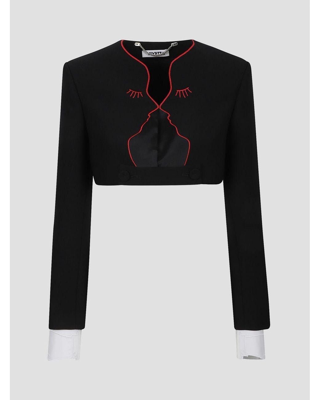 Vivetta Black Cropped Slim Fit Blazer