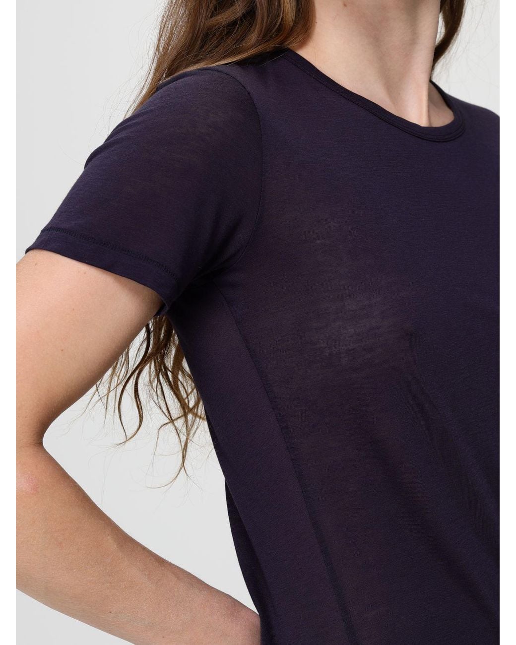 Anine Bing Blue Sylvie Wool Blend T-Shirts