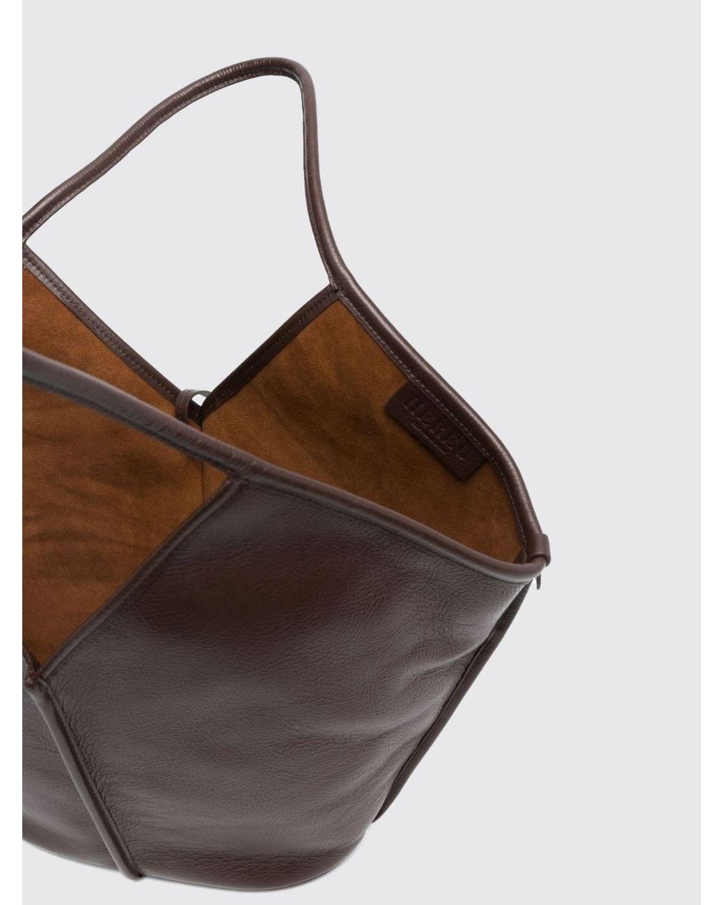 Hereu Brown Calella Distressed Calfskin Tote Bag With Inner Pouch