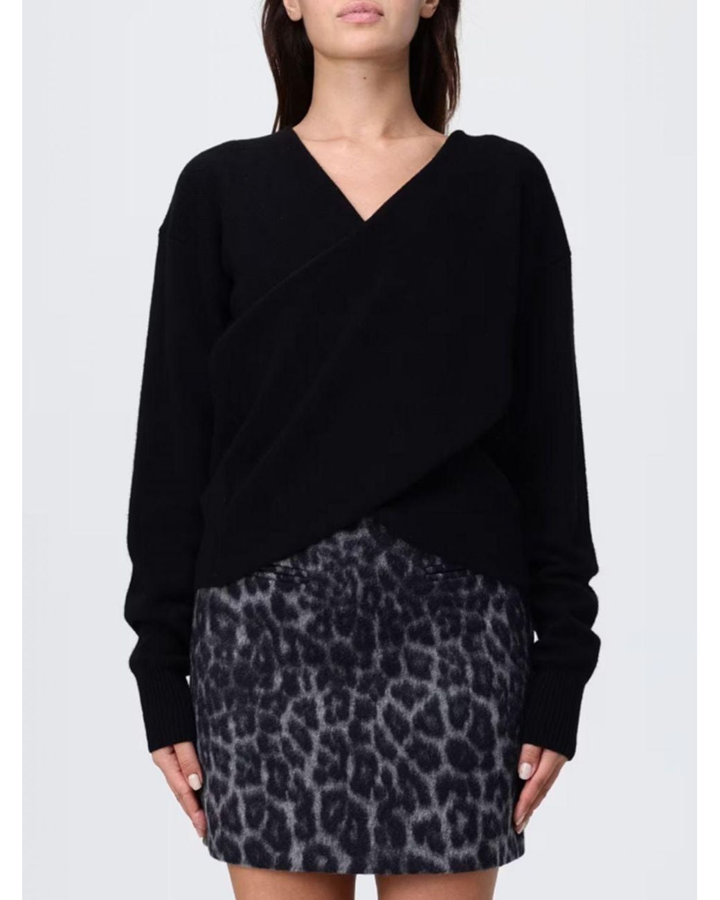 FEDERICA TOSI Black V-Neck Wool And Cashmere Blend Jumper
