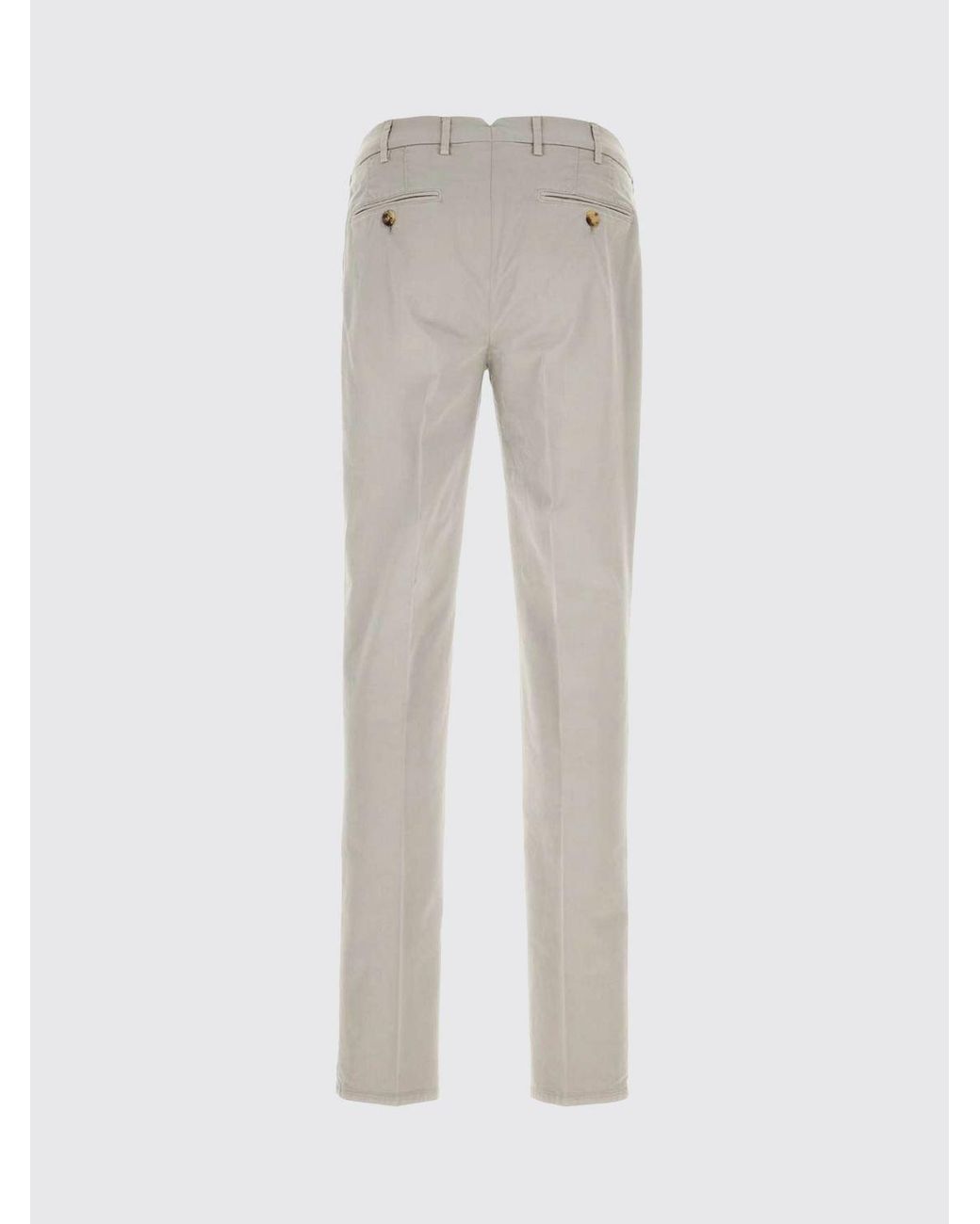 Brunello Cucinelli Gray Slim Fit Stretch Cotton Chino Trousers With Pleats for men