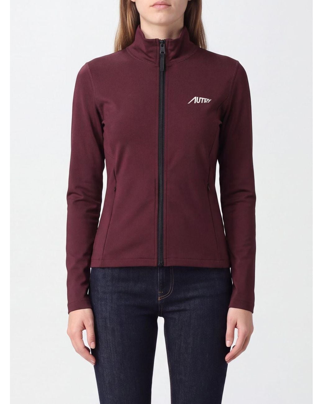 Autry Purple Slim Fit Zip-Up Sweatshirt