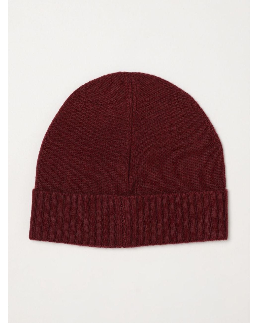 Peuterey Red Wool And Cashmere Blend Beanie With Cuff And Logo Patch for men