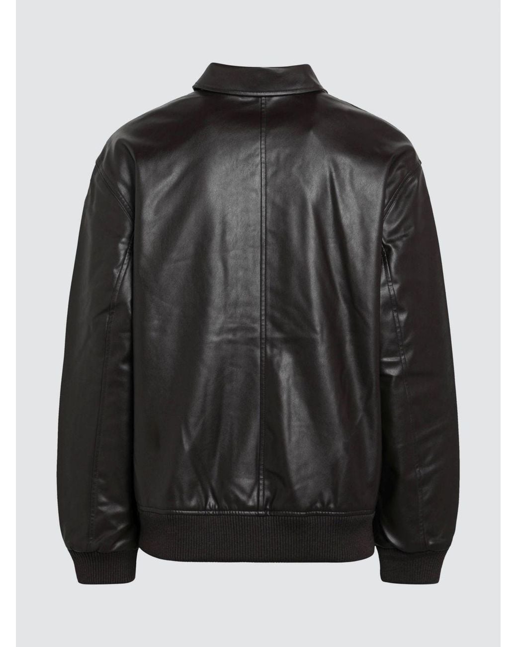 Carhartt Black Faux Leather Shirt Jacket With Dropped Shoulders for men