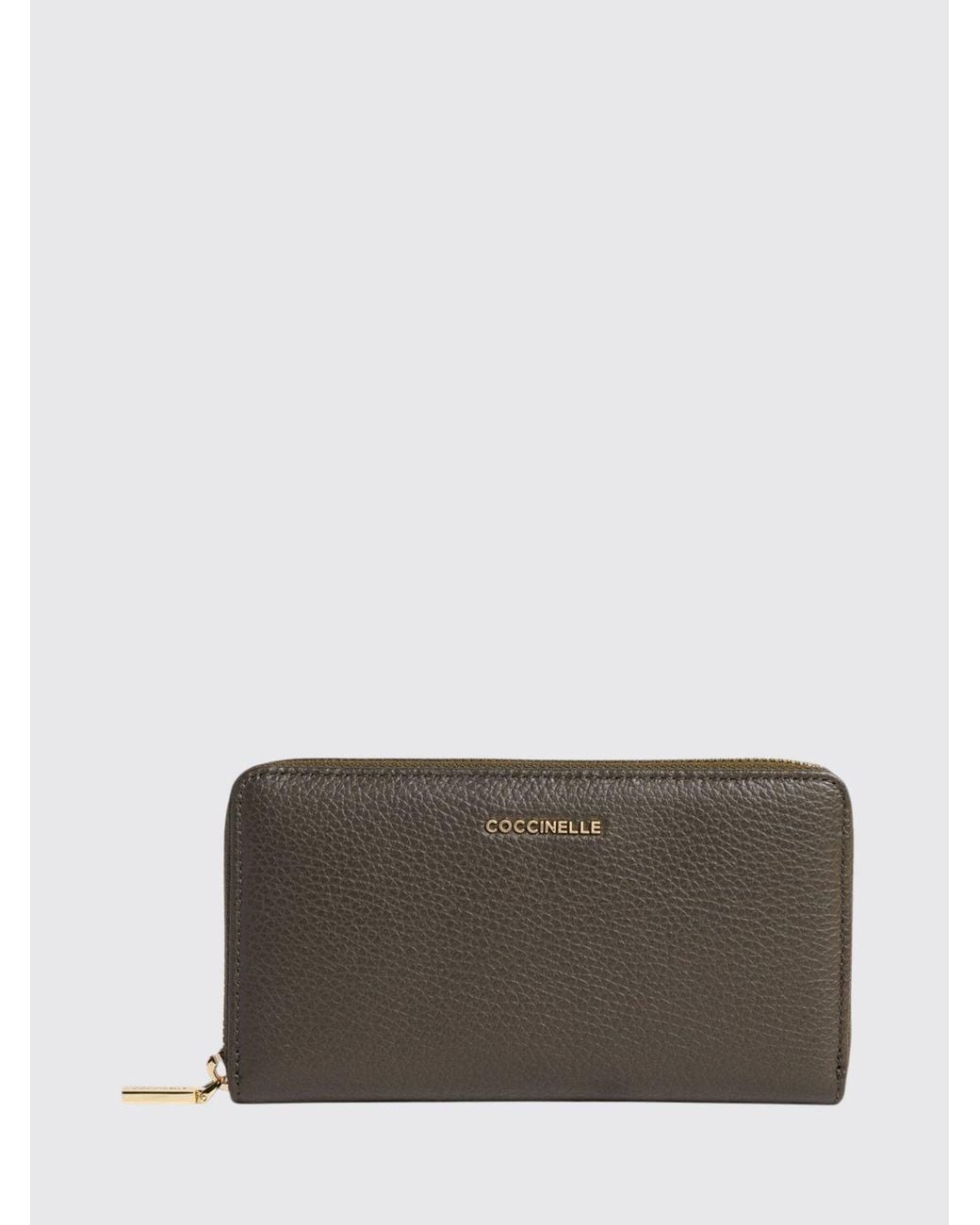 Coccinelle Gray Metallic Soft Grained Leather Continental Wallet
