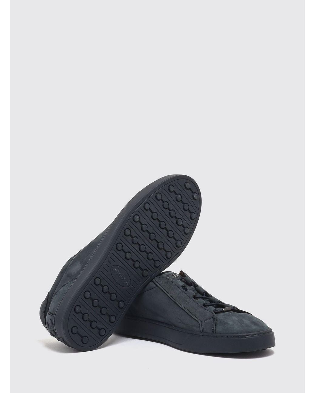Tod's Blue Suede Leather Slip-On Sneakers With Heel Gommini for men